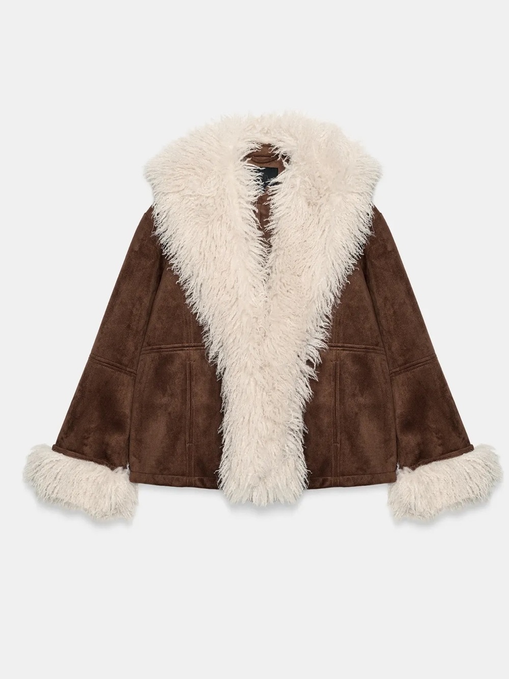 Zara DOUBLE-FACED FAUX FUR JACKET - Picture 2 of 7